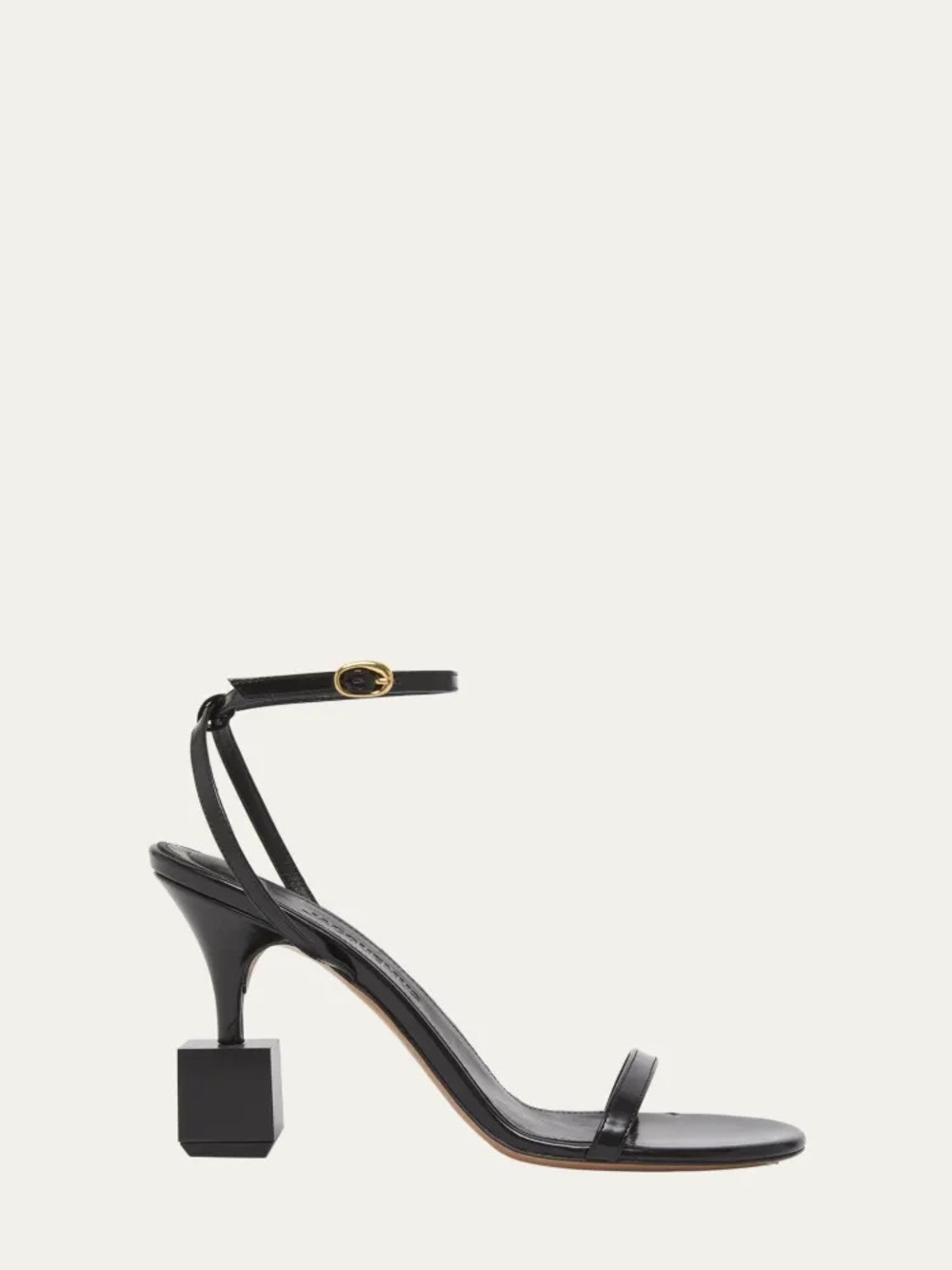 Jacquemus Black Sculpted Block-Heel Ankle-Strap Sandal